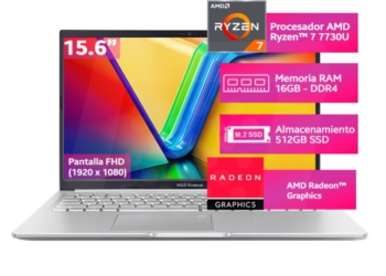 Laptop ASUS VivoBook M1502YA-NJ107 Ryzen 7 7730U 16GB 512GB SSD 15.6″ FHD