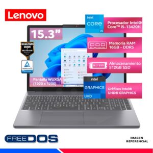 LAPTOP LENOVO IdeaPad Slim 3 15IRH10, Intel Core i7-13620H, 16GB DDR5, SSD 512GB, 15.3" WUXGA Tactil, FreeDos.