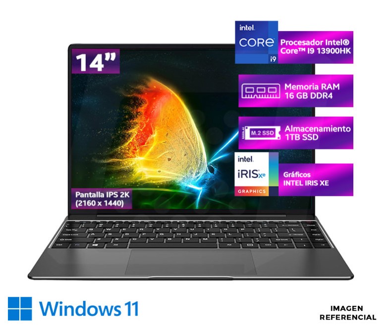 Laptop Chuwi CoreBook X, Intel Core i9-13900HX, SSD 1TB, 16GB DDR4, 14